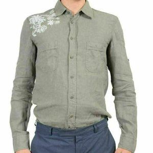 Hugo Boss Orange "CalifoE_2" Men's Green Casual Shirt Size US M IT 50